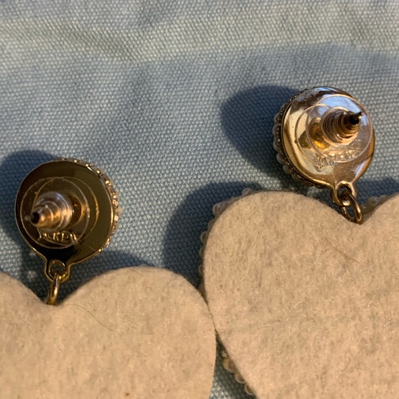 J Crew Beaded heart pearl statement earrings - Picture 3 of 6